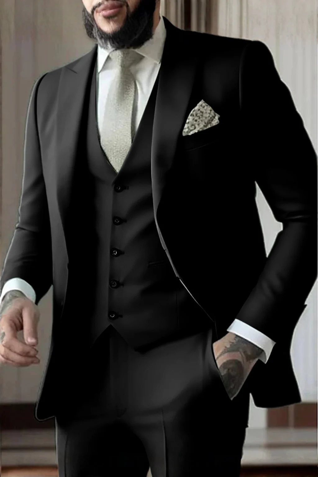 Rupert | Men Slim Fit Peak Lapel Three Piece Wedding Guest Suit - Image 6