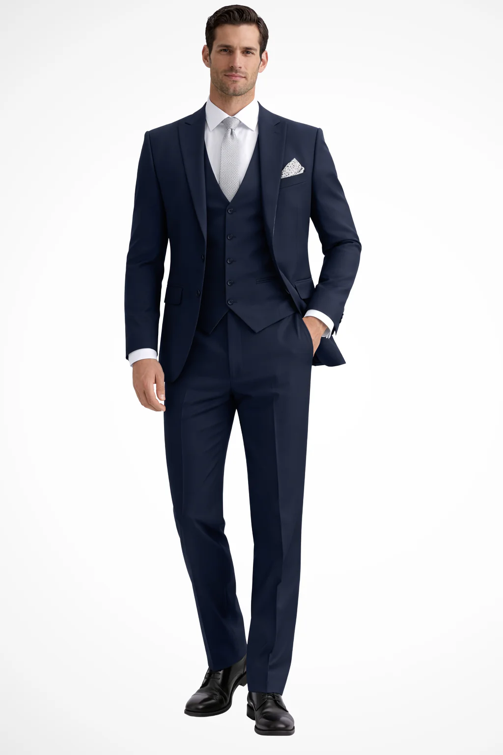 Rupert | Men Slim Fit Peak Lapel Three Piece Wedding Guest Suit - Image 9