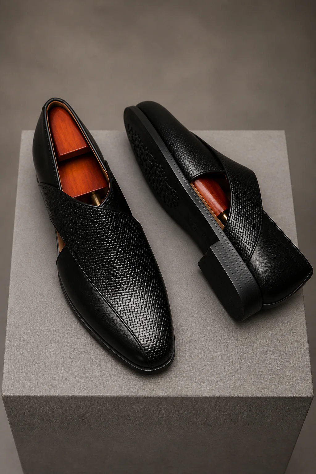 Sebastian | Men Leather Slip On Fisherman Sandals with Cross Strap Detail - Image 7