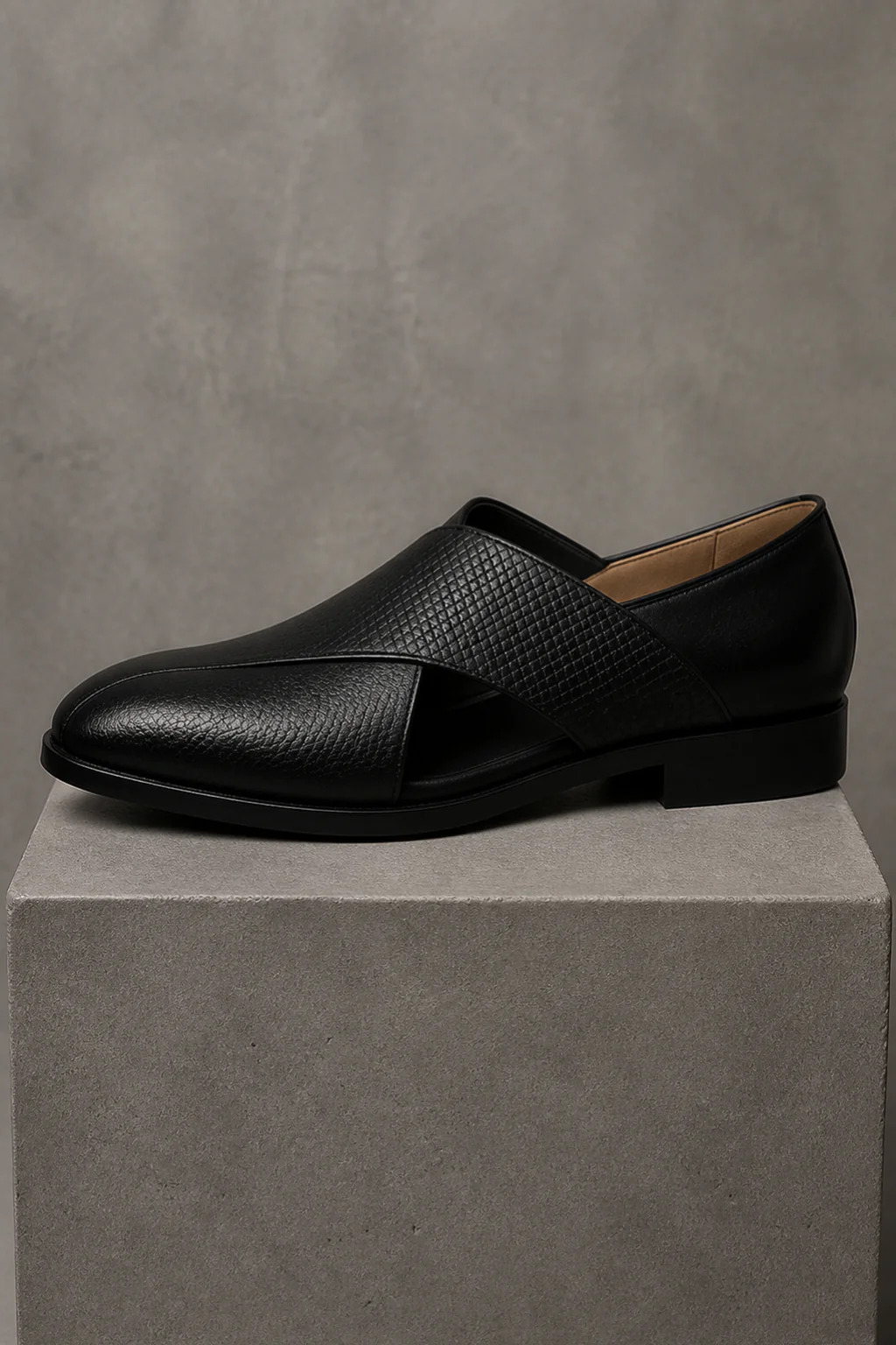 Sebastian | Men Leather Slip On Fisherman Sandals with Cross Strap Detail - Image 8