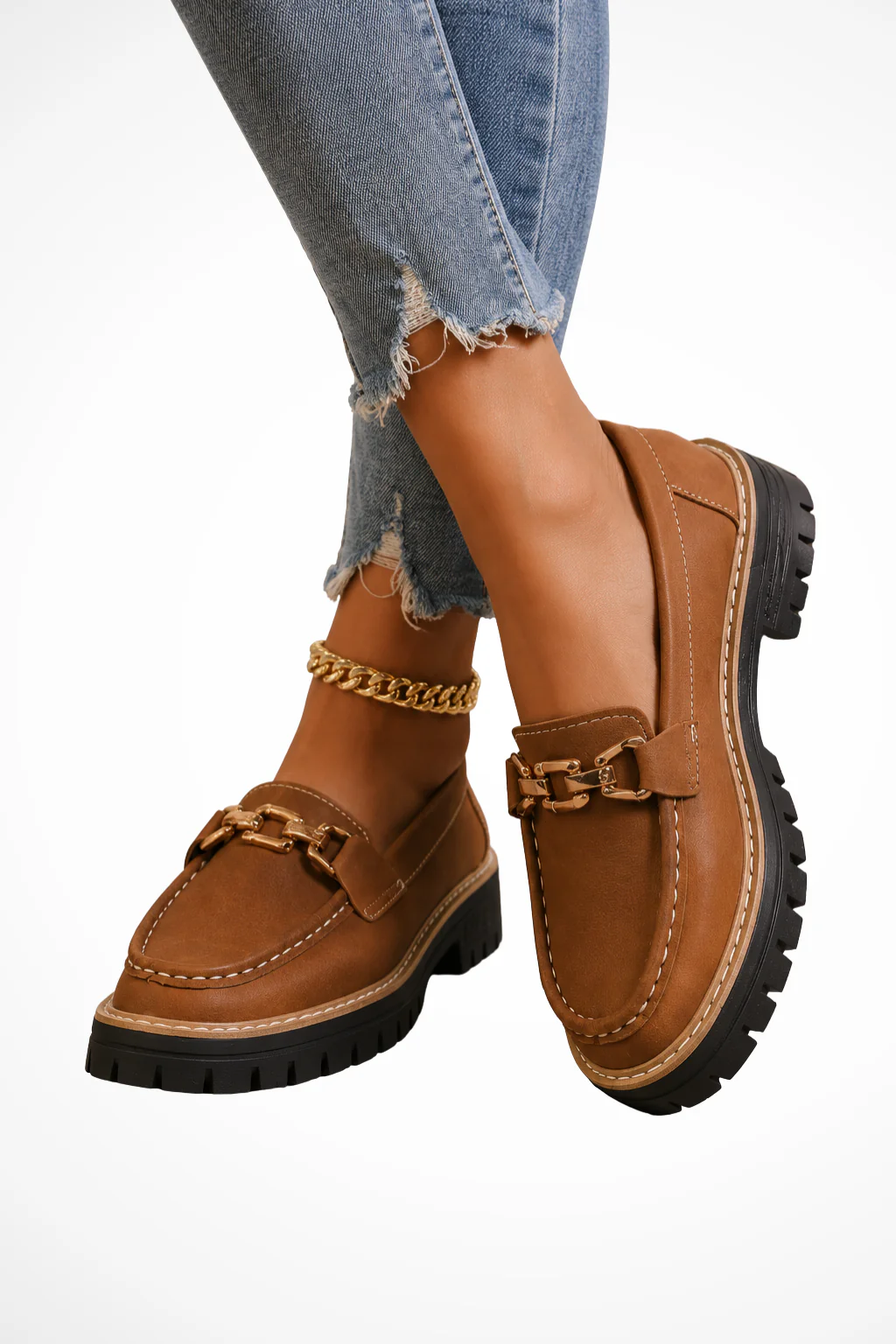 Seraphina | Women Chain Detail Chunky Orthopedic Loafers - Image 3