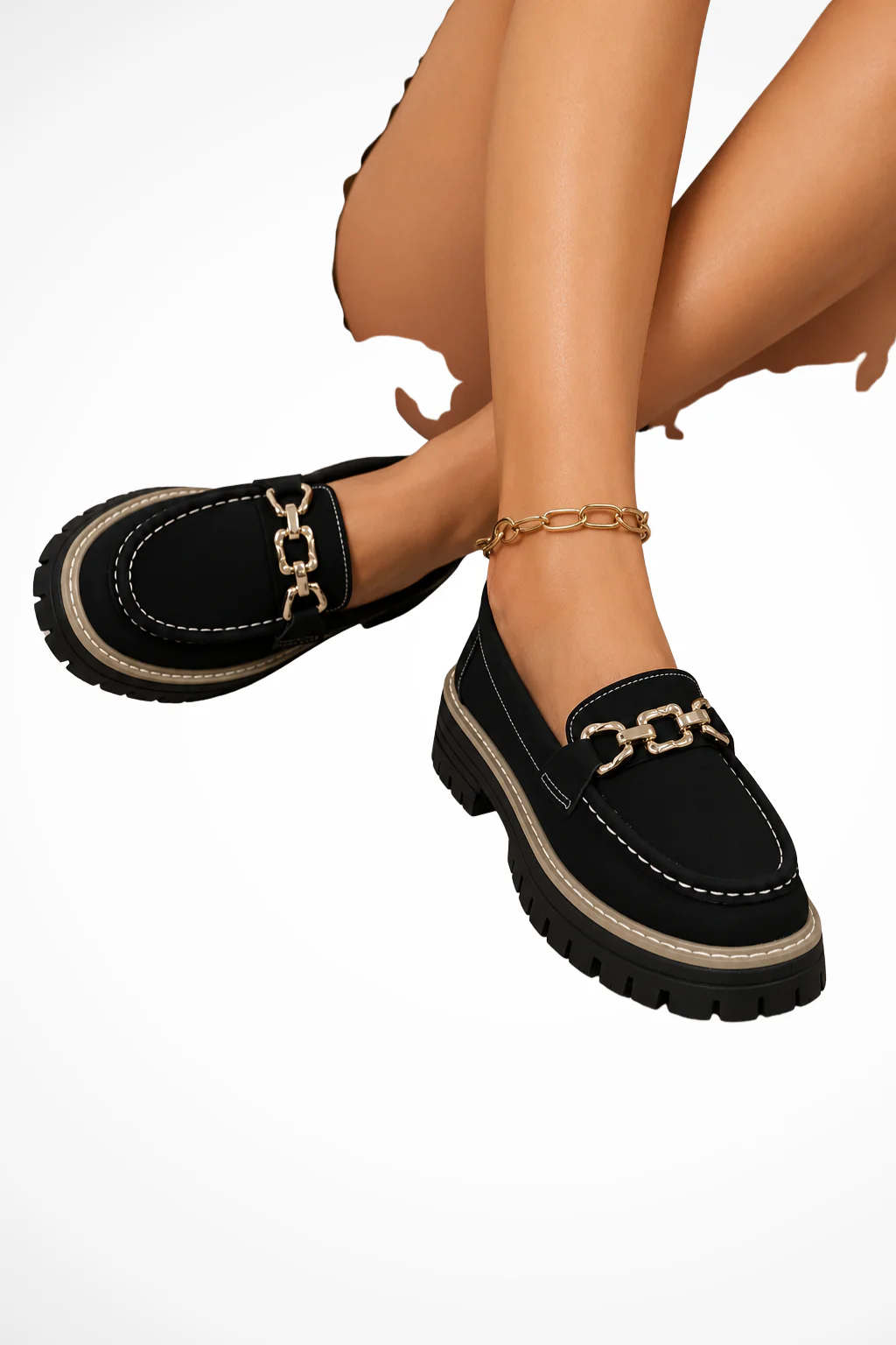 Seraphina | Women Chain Detail Chunky Orthopedic Loafers - Image 4
