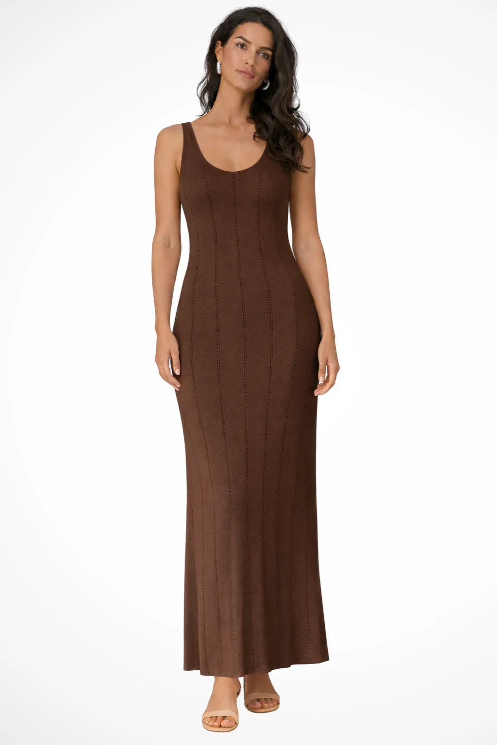Serena | Women Sleeveless Knit Maxi Summer Wedding Guest Dress - Image 3