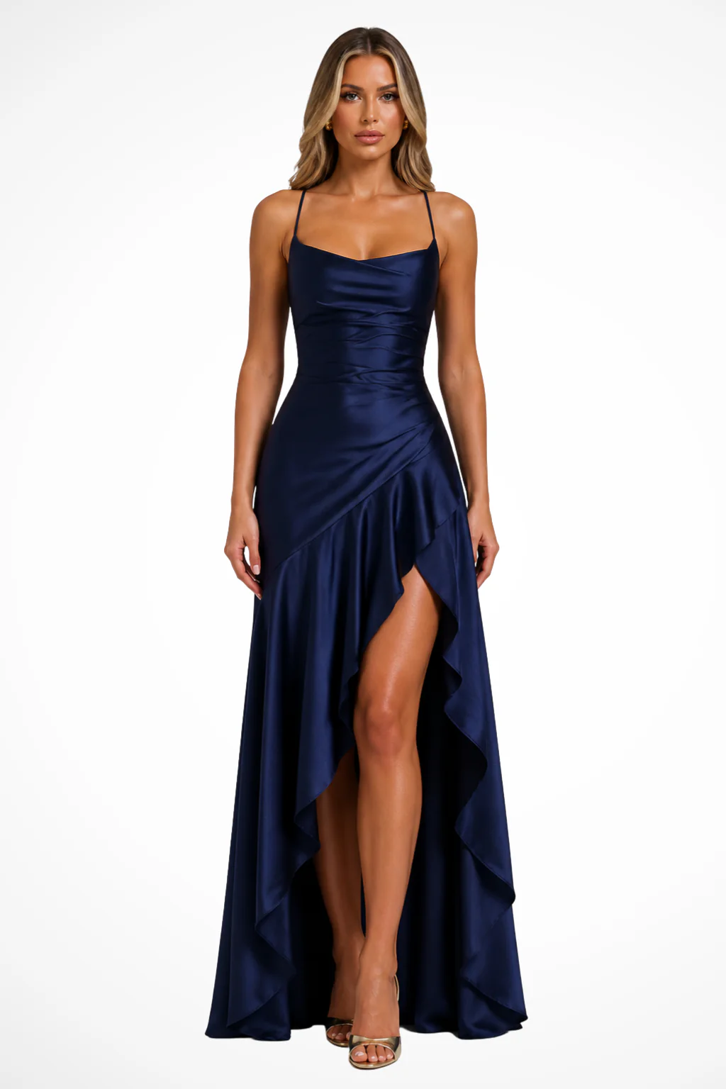 Sienna | Women Cowl Neck Satin Slip Wedding Guest Maxi Dress - Image 11