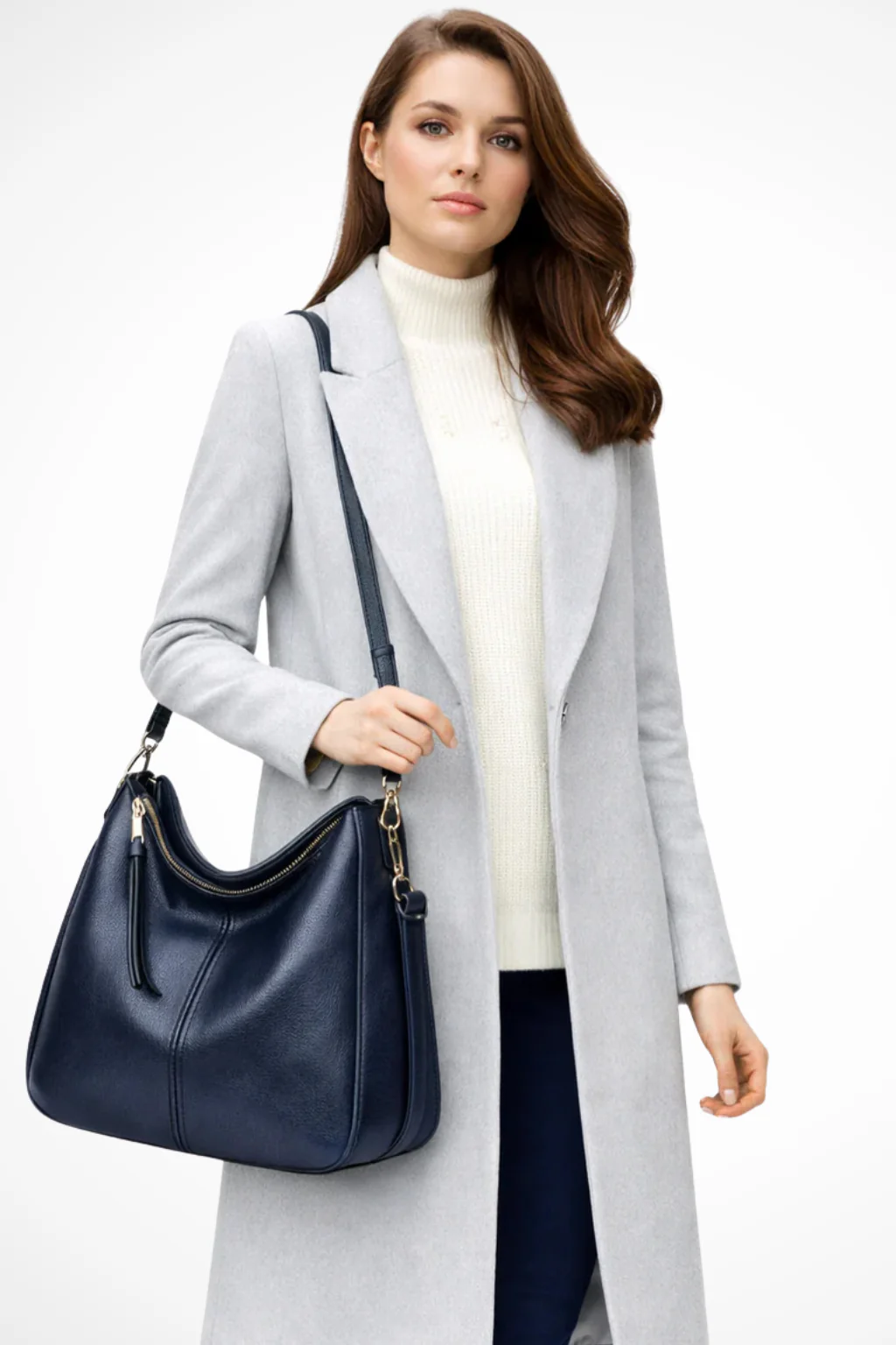 Sloane | Women Oversized Zip Detail Hobo Shoulder Bag - Image 2