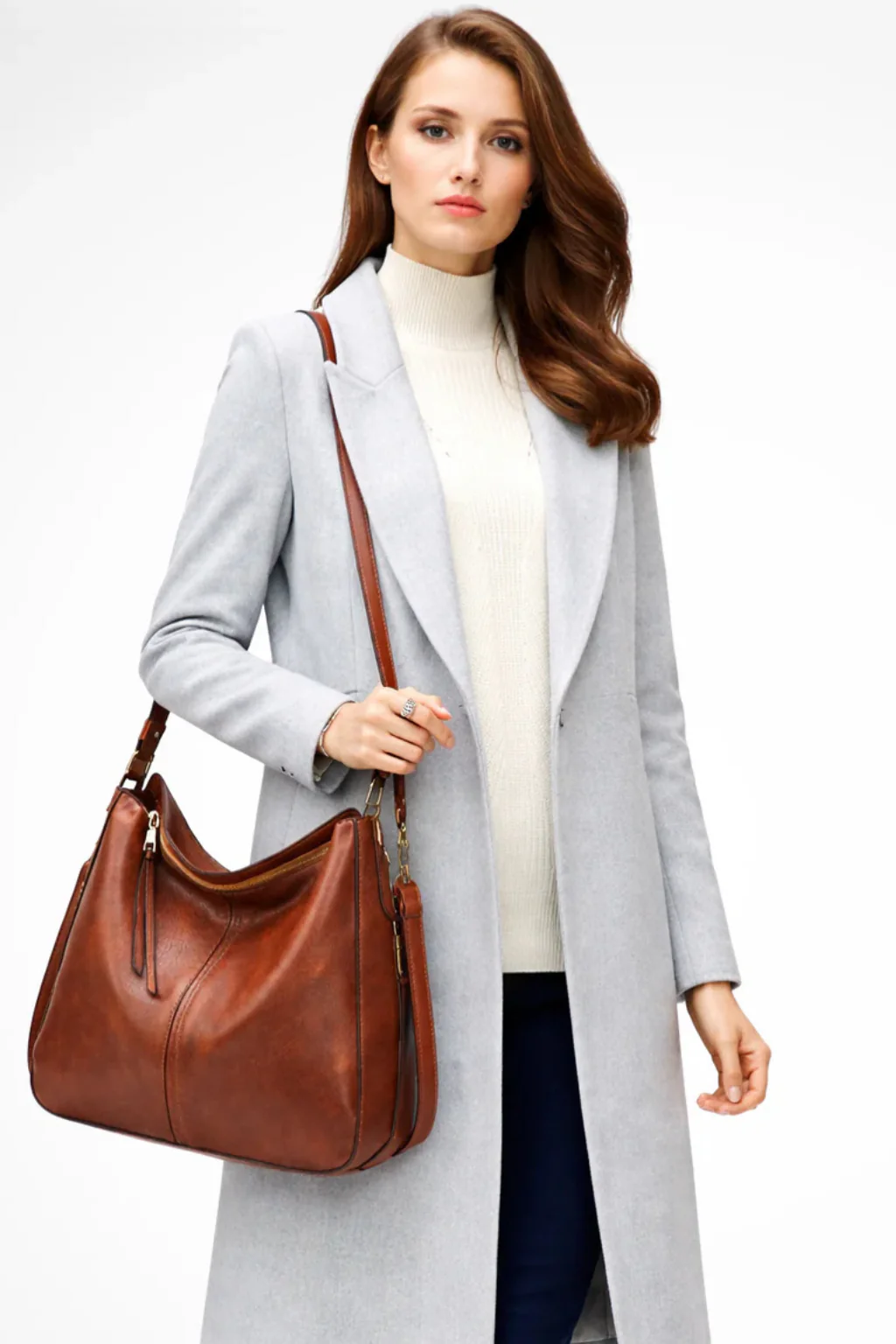 Sloane | Women Oversized Zip Detail Hobo Shoulder Bag - Image 3