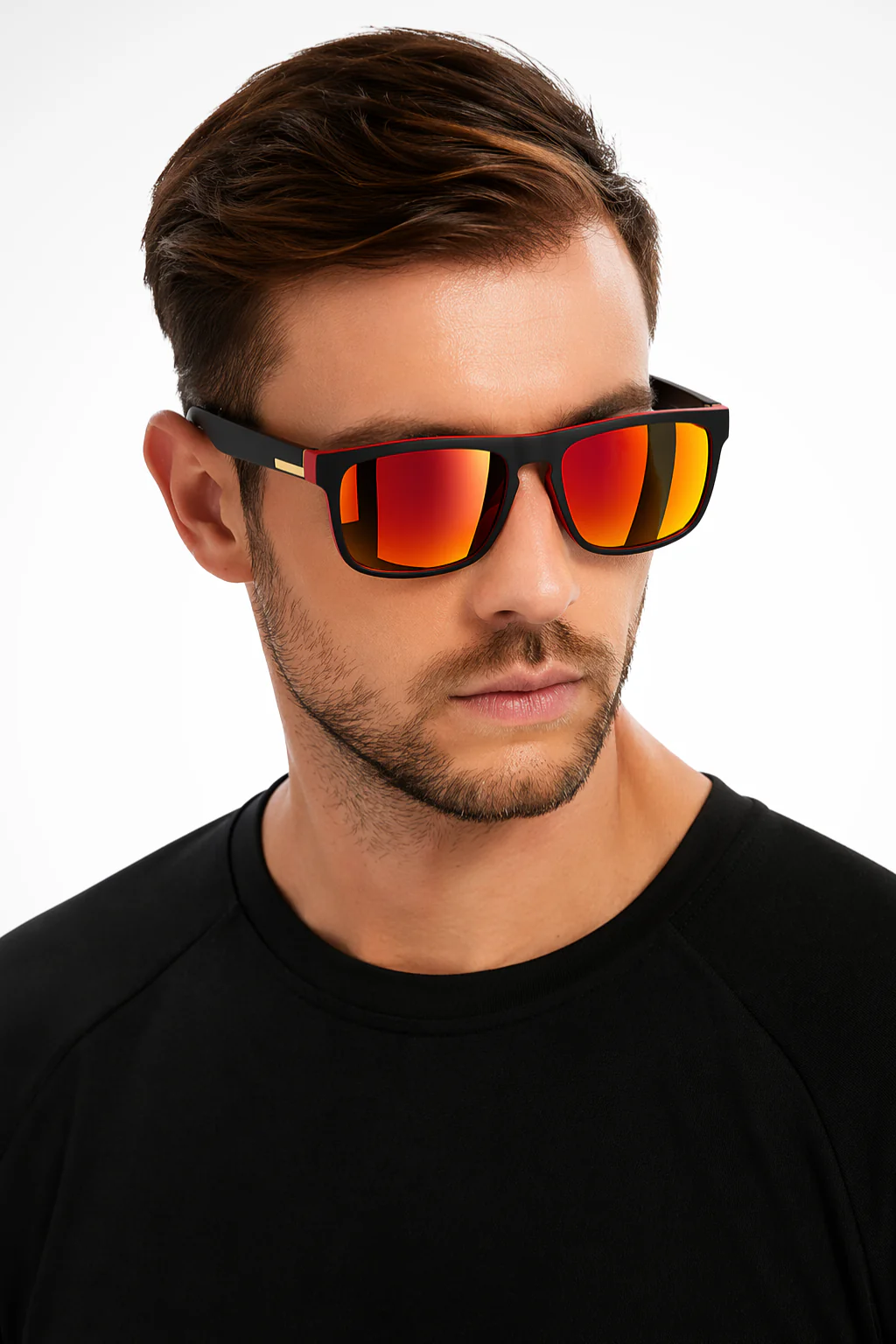 Stirling | Men Flat Top Square Mirror Lens Sport Sunglasses