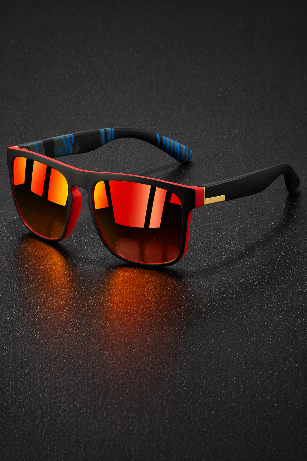 Stirling | Men Flat Top Square Mirror Lens Sport Sunglasses - Image 2