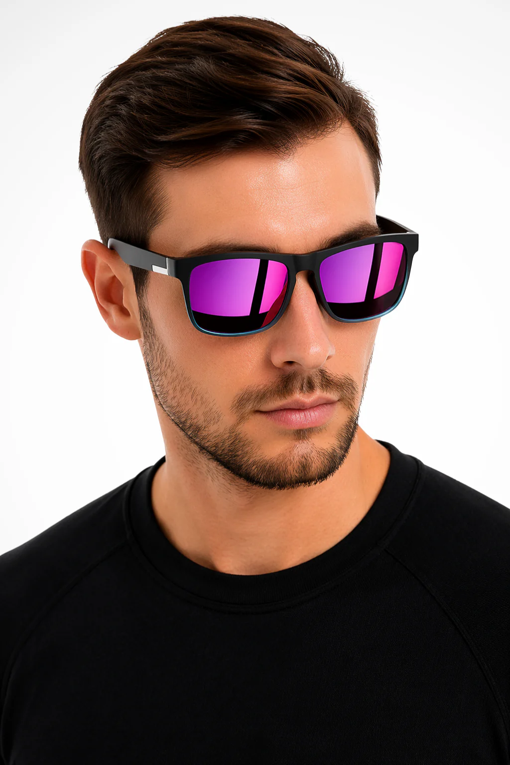 Stirling | Men Flat Top Square Mirror Lens Sport Sunglasses - Image 3