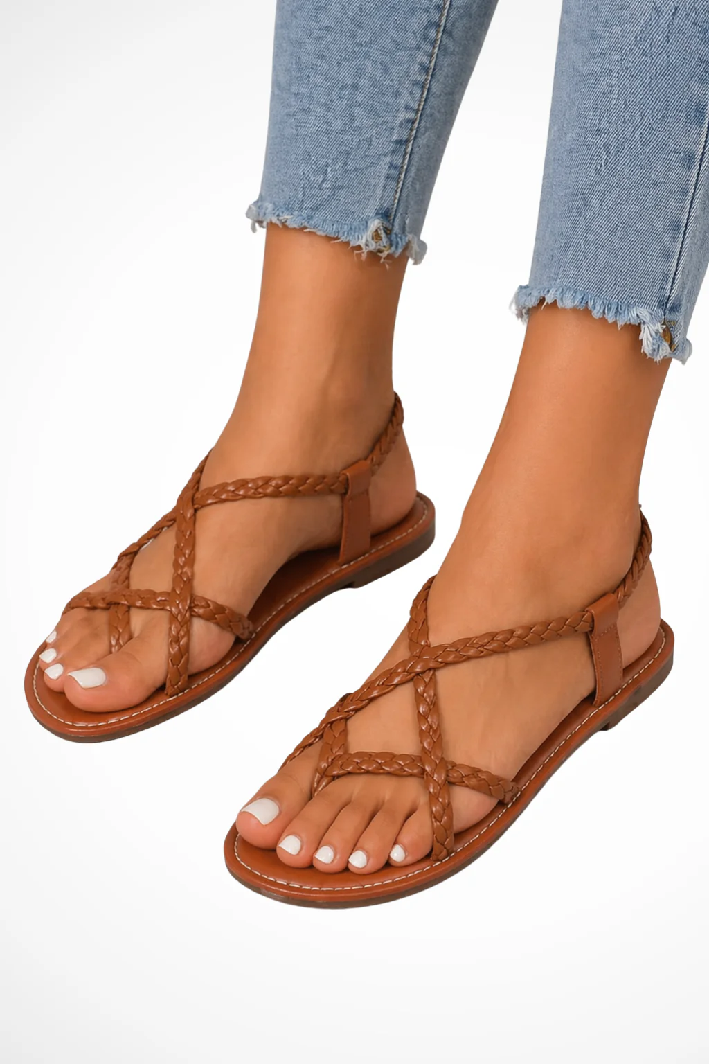 Sybilla | Women Braided Strappy Flat Summer Sandals - Image 3