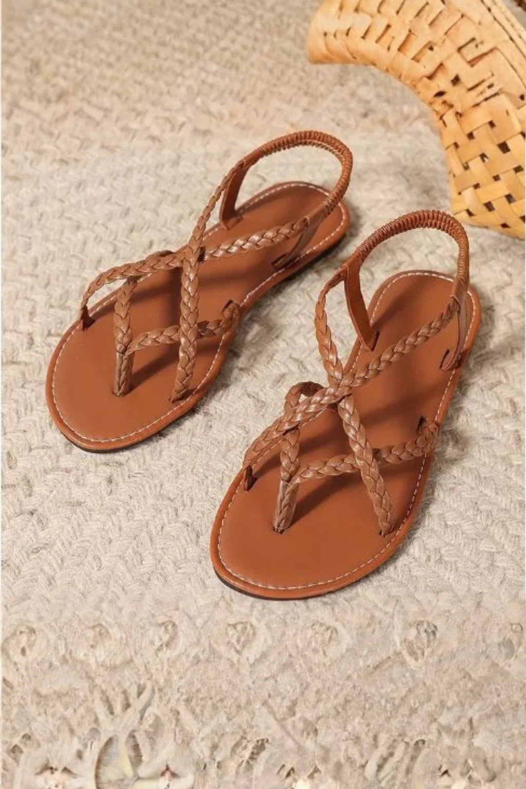 Sybilla | Women Braided Strappy Flat Summer Sandals - Image 4