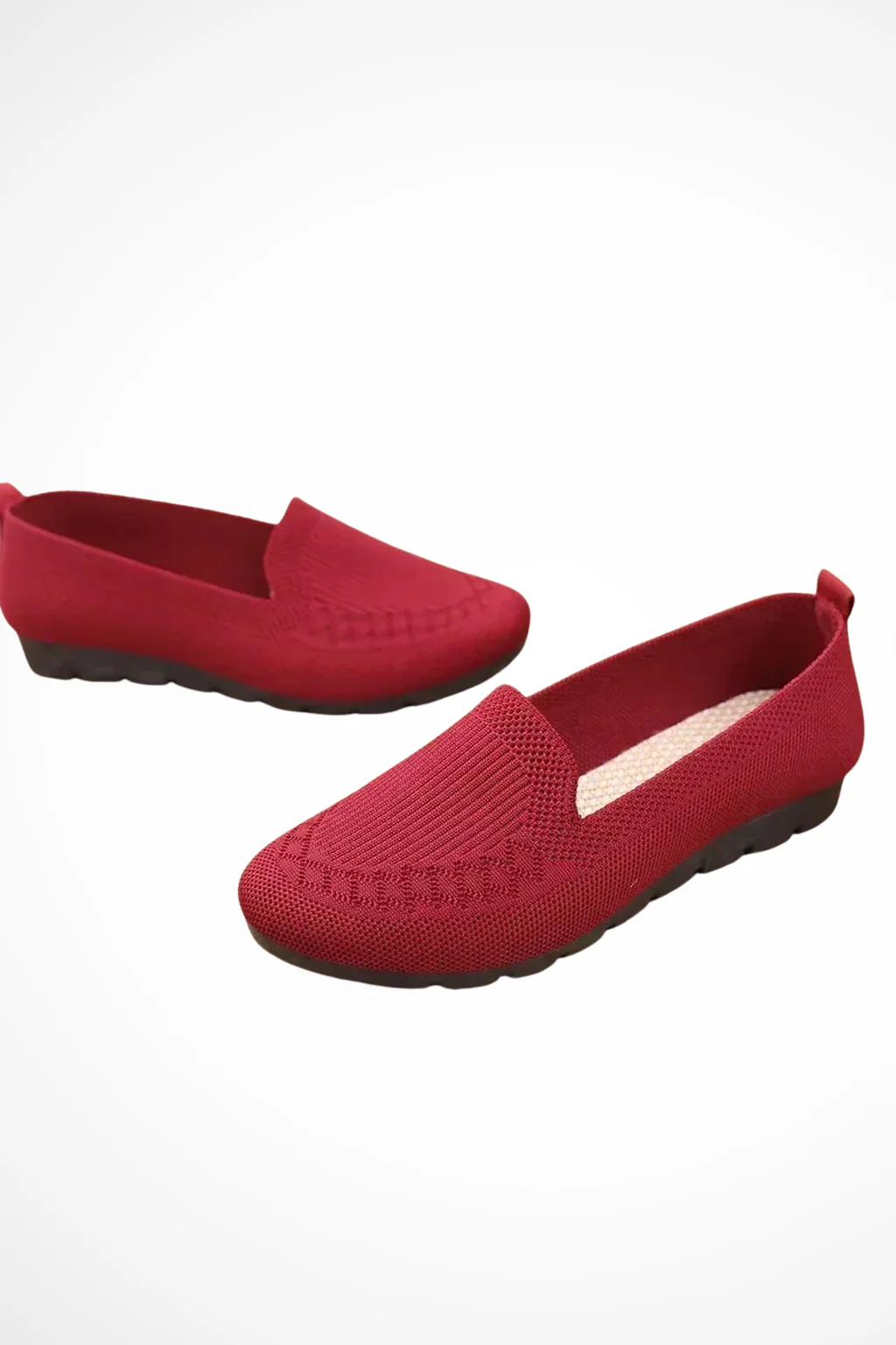 Sybilla | Women Round Toe Knit Slip On Ballet Flats - Image 3