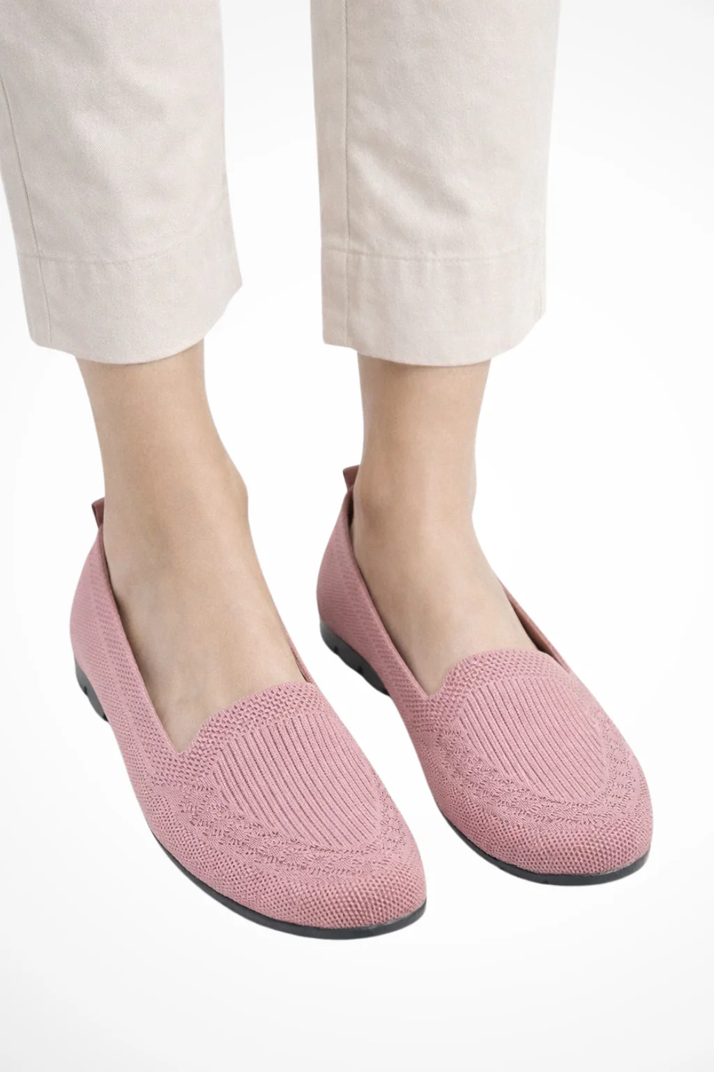 Sybilla | Women Round Toe Knit Slip On Ballet Flats - Image 7