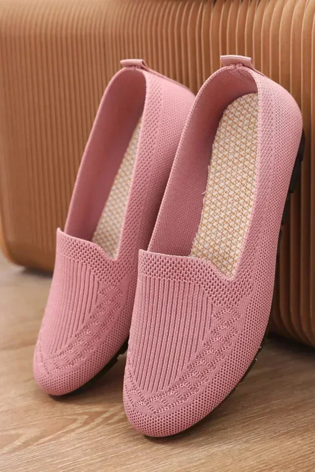 Sybilla | Women Round Toe Knit Slip On Ballet Flats - Image 8
