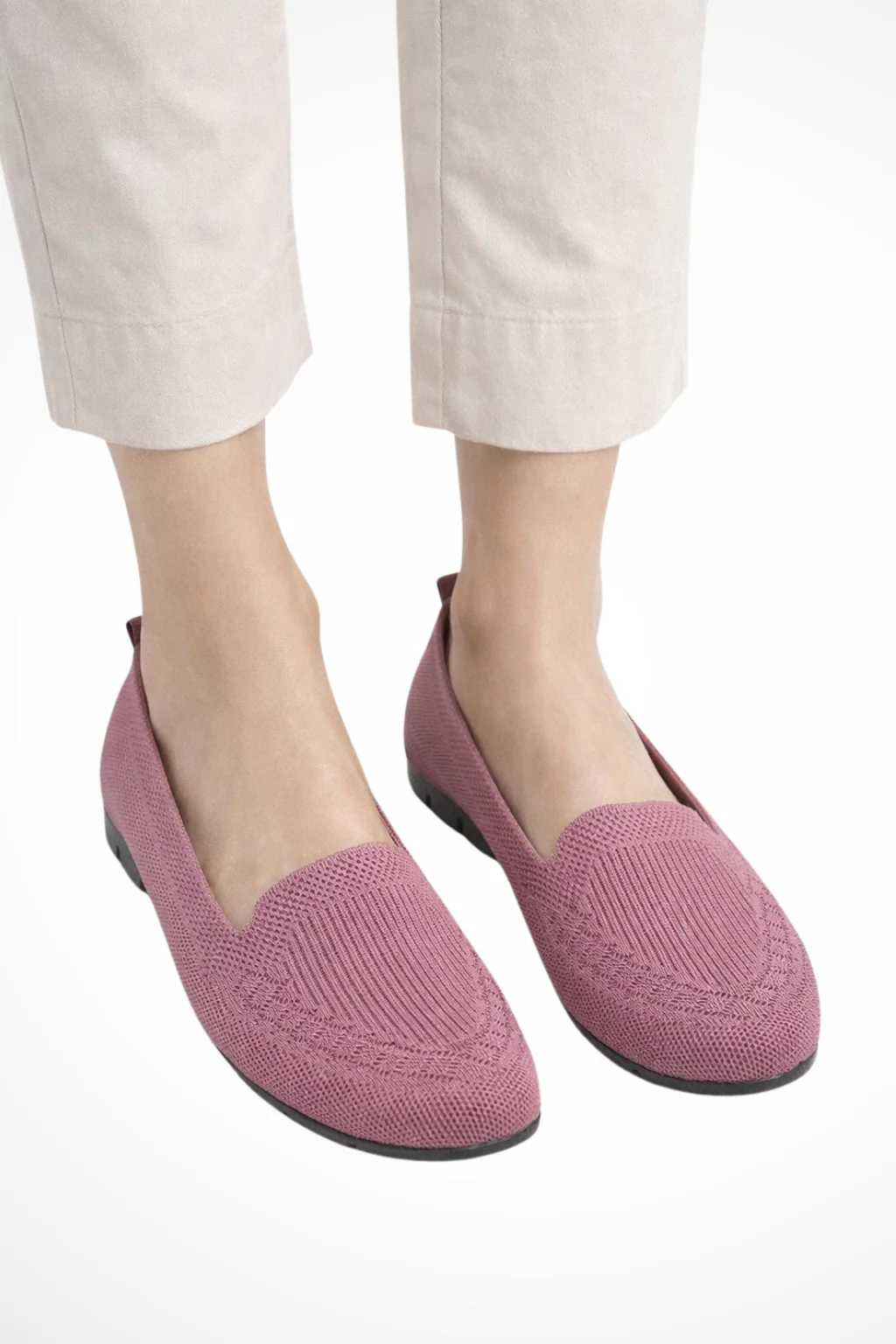 Sybilla | Women Round Toe Knit Slip On Ballet Flats - Image 9