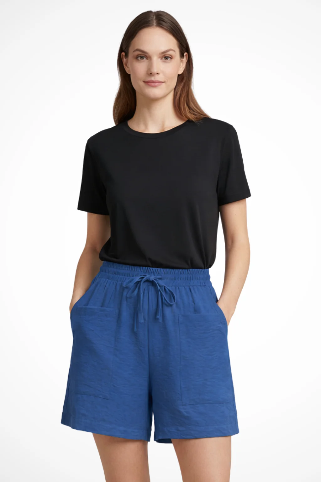 Tessa | Women Textured Drawstring Waist Casual Shorts with Pockets - Image 9