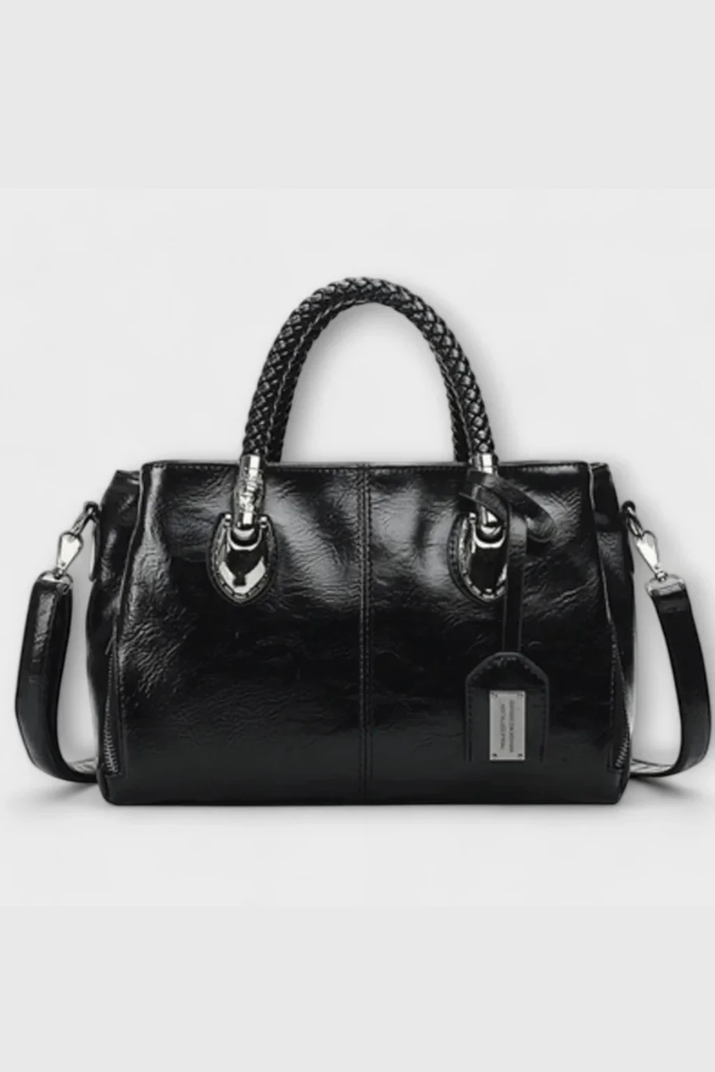 Valencia | Women Braided Handle Structured Handbag - Image 2