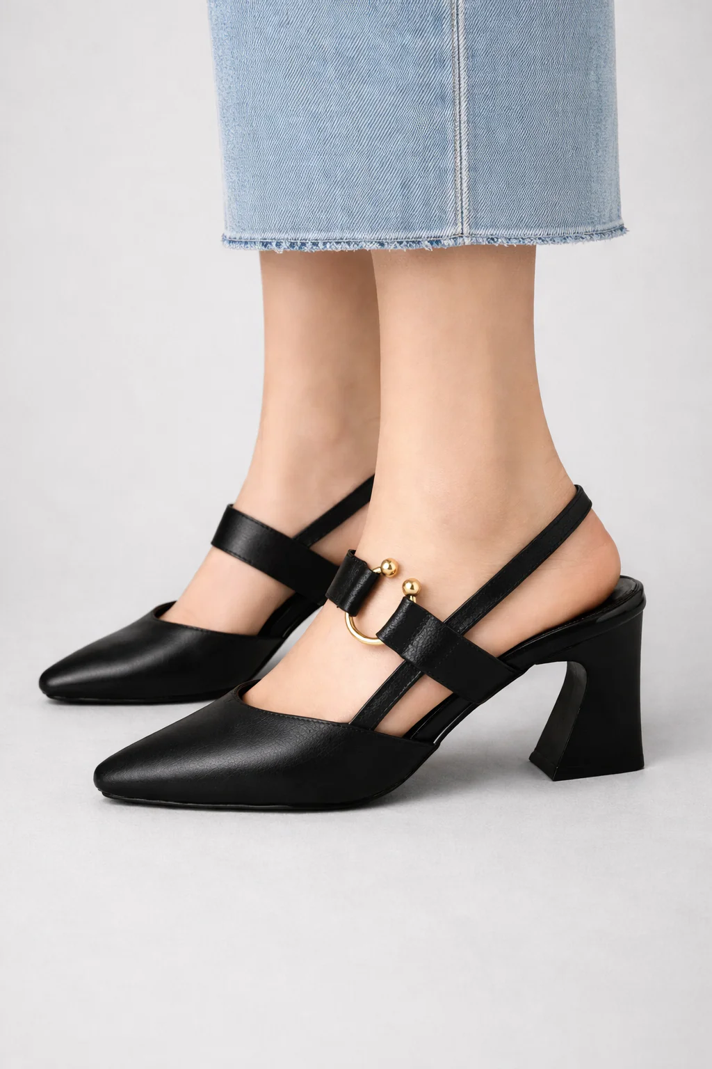 Valeria | Women Square Toe Slingback Heels - Image 2