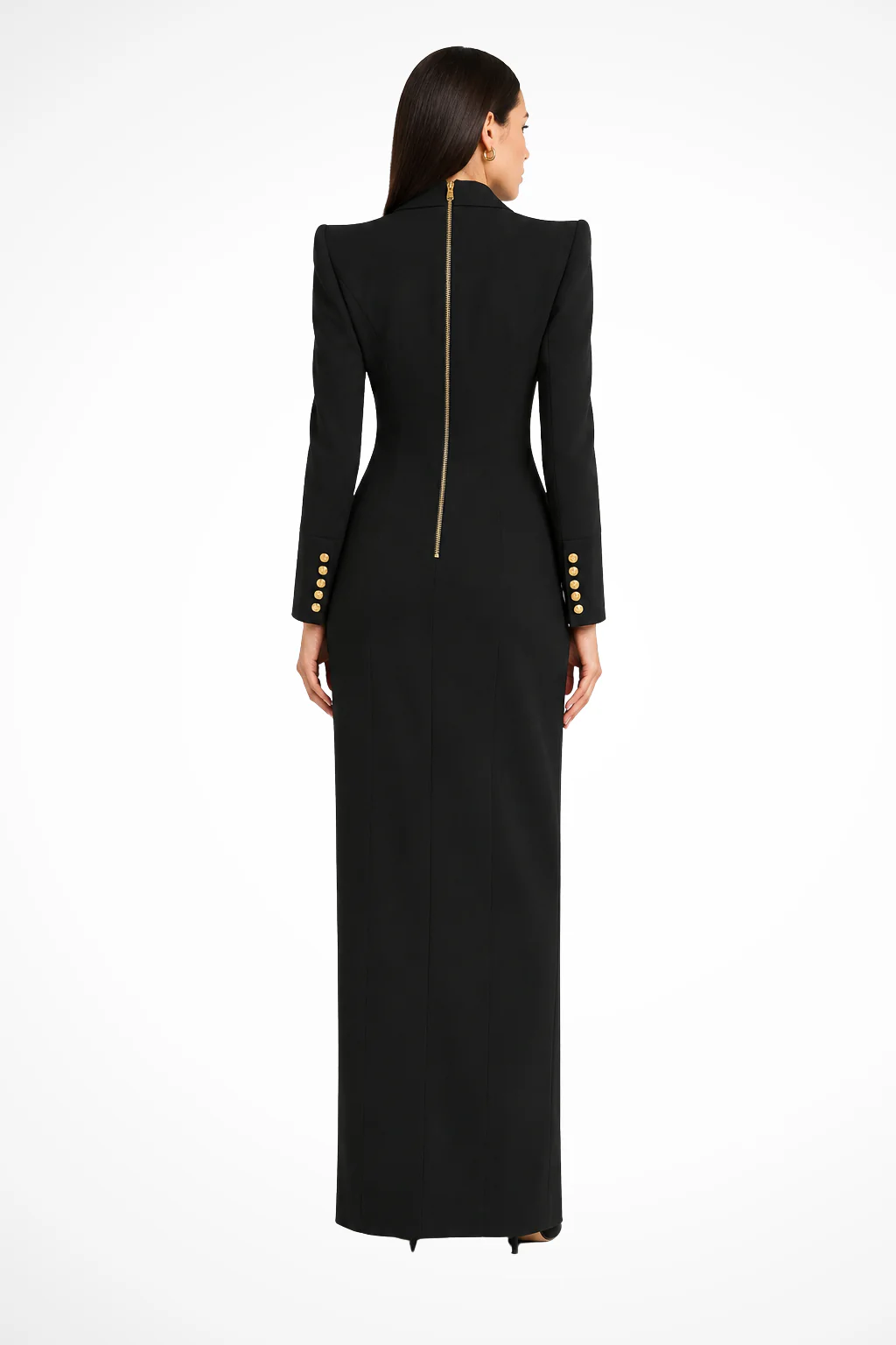 Vivienne | Women Double Breasted Tailored Blazer Maxi Dress - Image 4