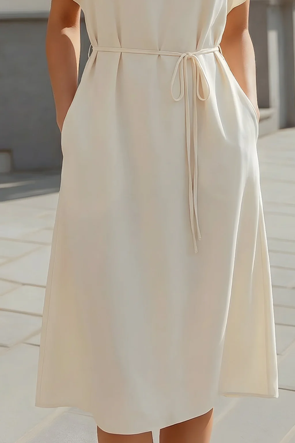 Waverly | Women Batwing Sleeve Tie Waist Wedding Guest Midi Dress - Image 6