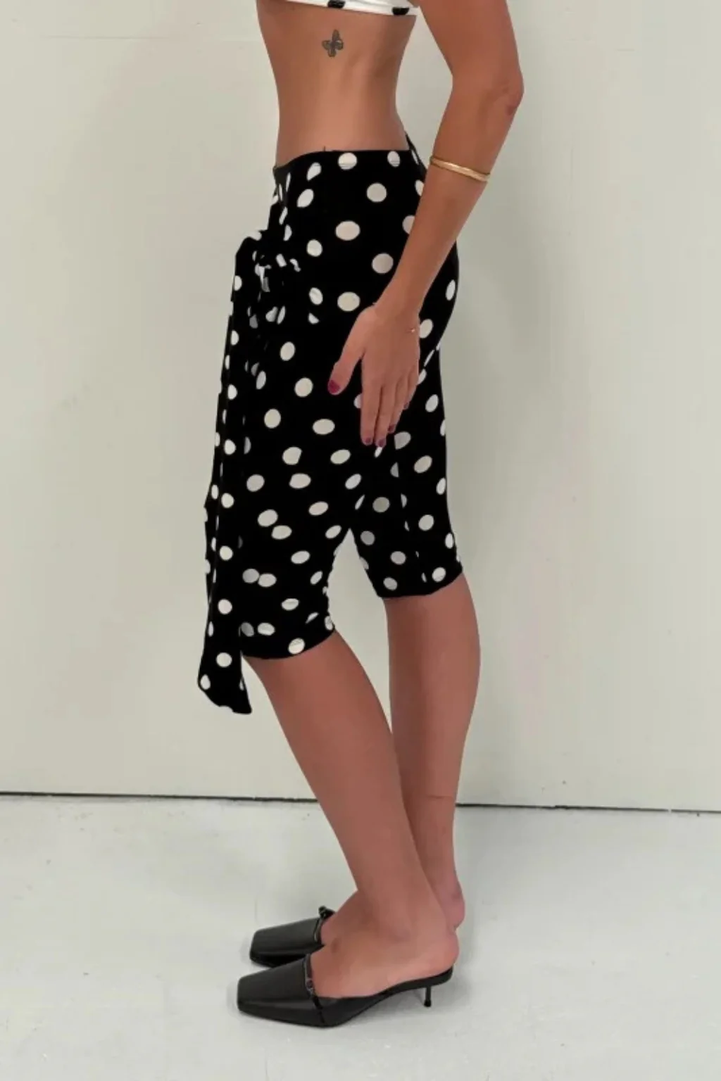 Winifred | Women Polka Dot Cropped Trousers with Tie Waist - Image 10