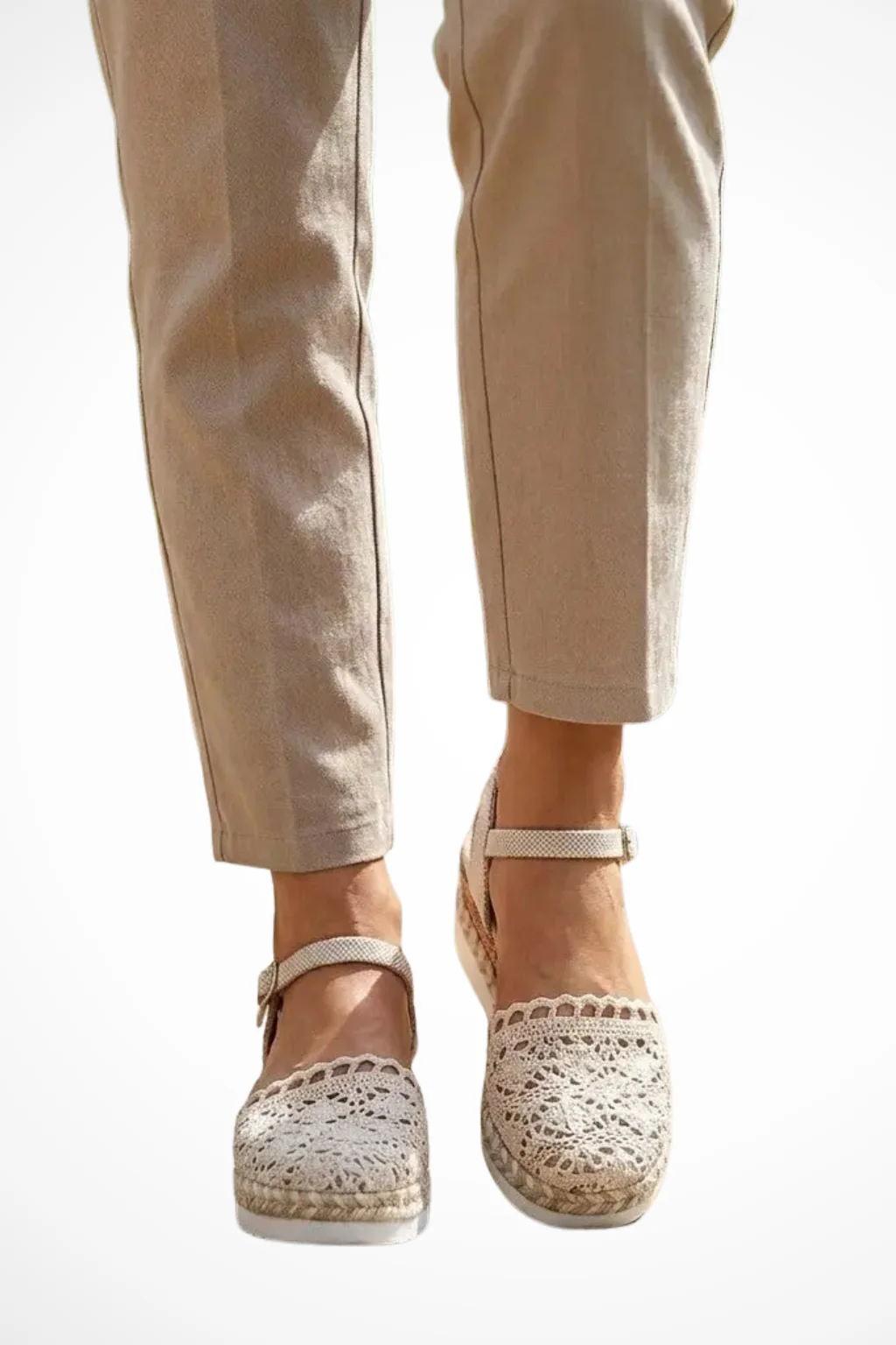 Wren | Women Orthopedic Crochet Ankle Strap Espadrille Wedges - Image 2