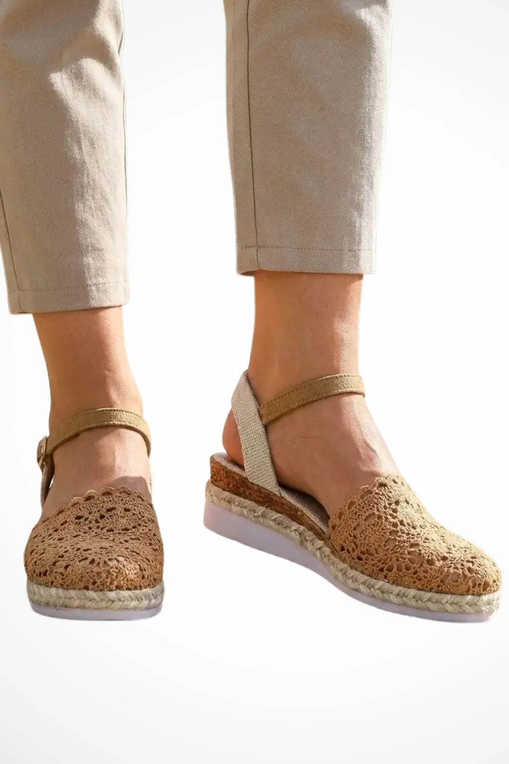 Wren | Women Orthopedic Crochet Ankle Strap Espadrille Wedges - Image 4