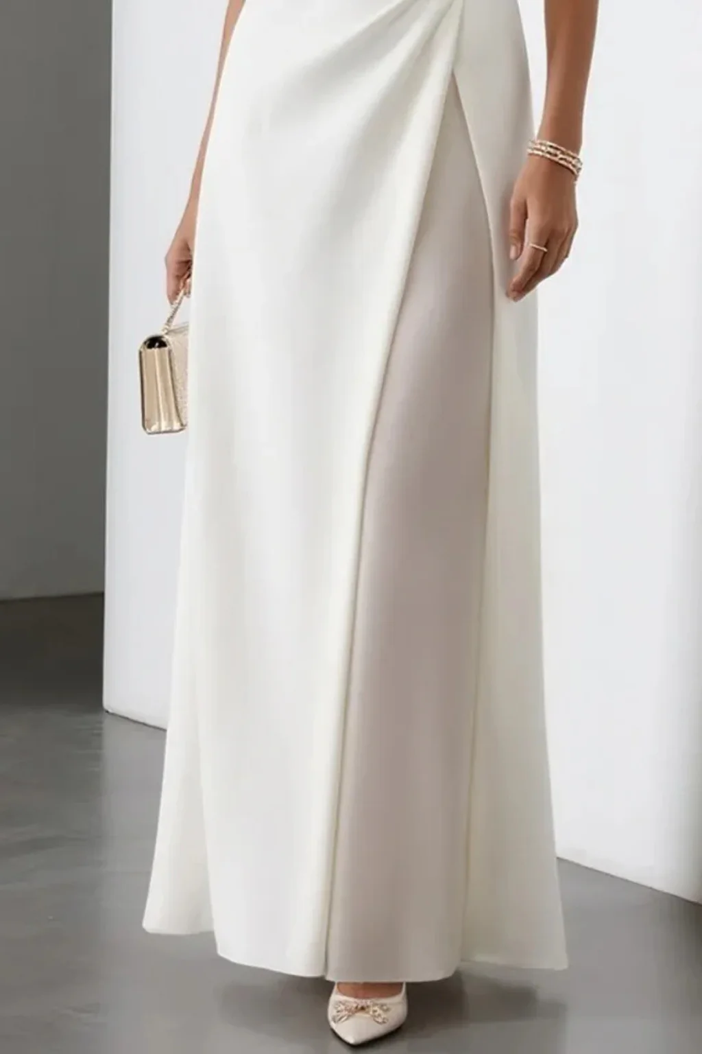 Clarissa | Women Sleeveless Draped Waist Wedding Guest Maxi Dress - Image 3