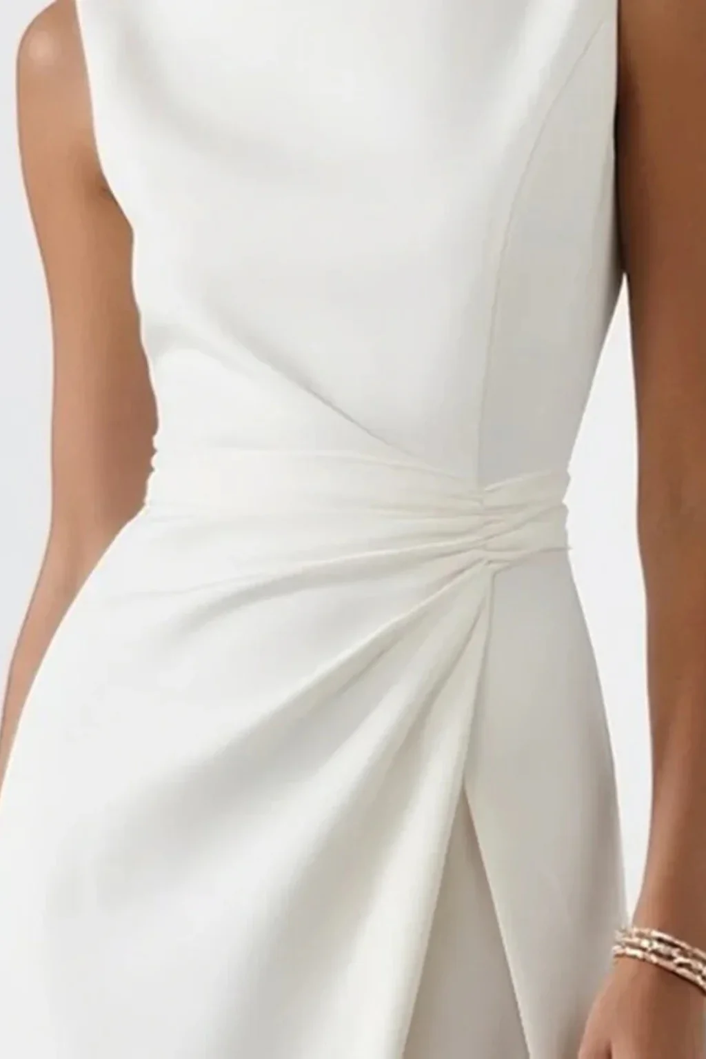 Clarissa | Women Sleeveless Draped Waist Wedding Guest Maxi Dress - Image 4