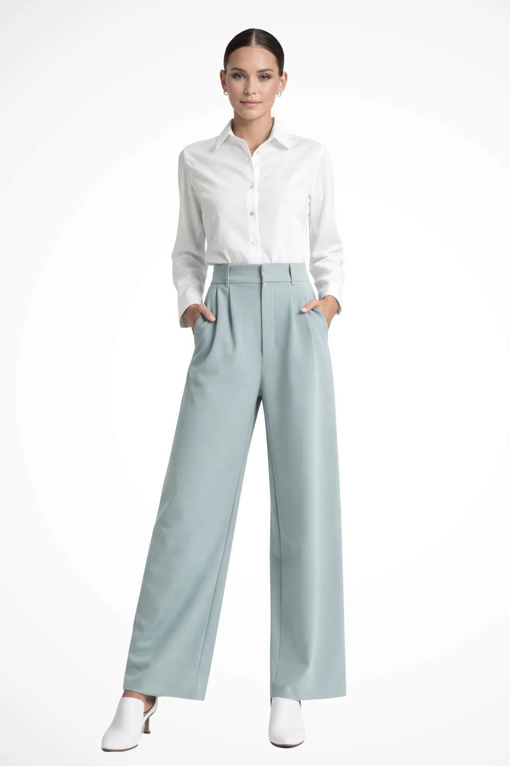 Zanira | Women Wide Leg High Waisted Trousers - Image 13