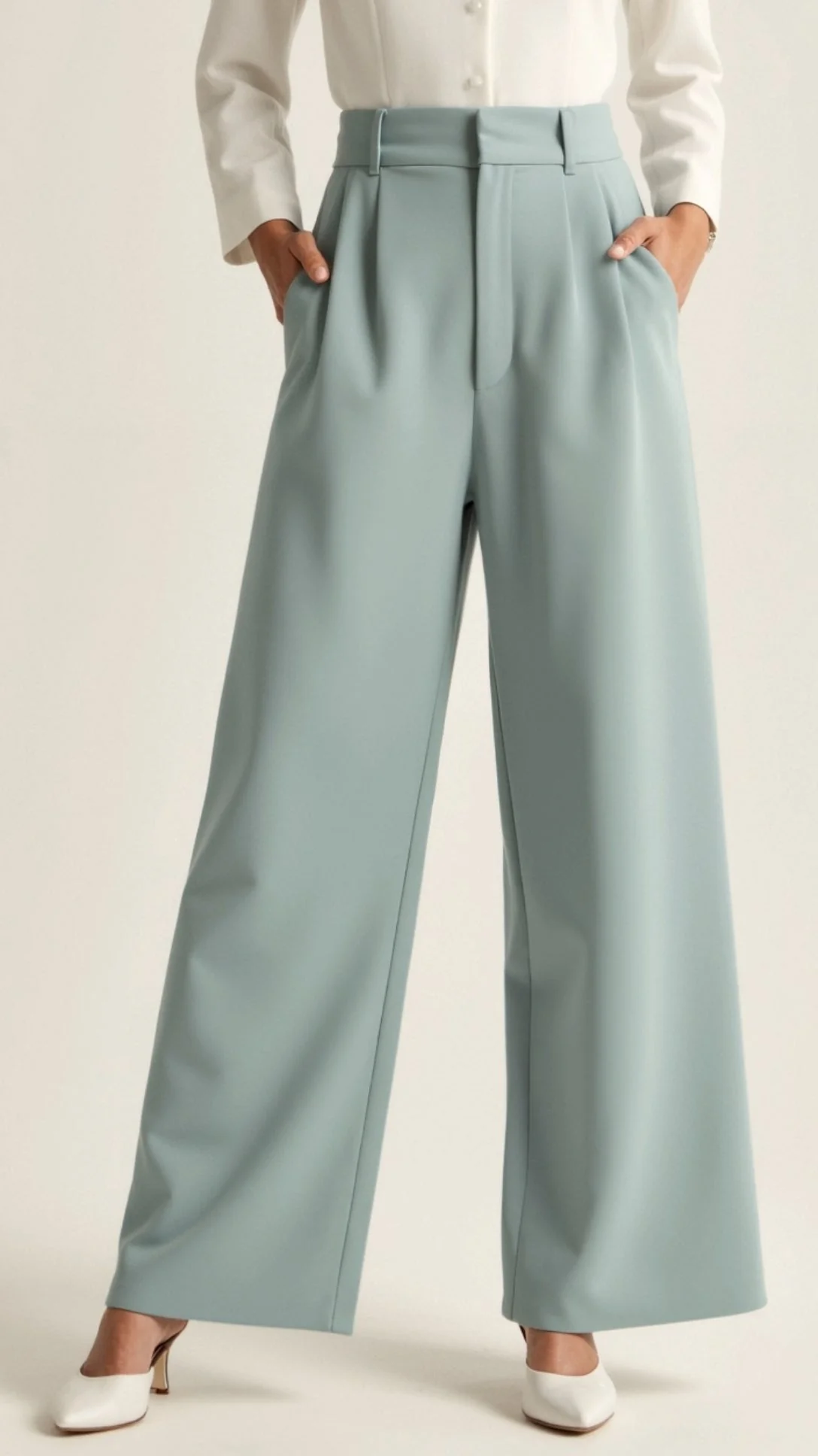 Zanira | Women Wide Leg High Waisted Trousers - Image 14