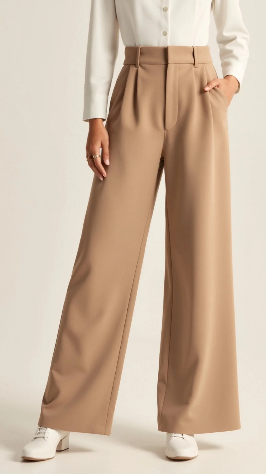 Zanira | Women Wide Leg High Waisted Trousers - Image 17